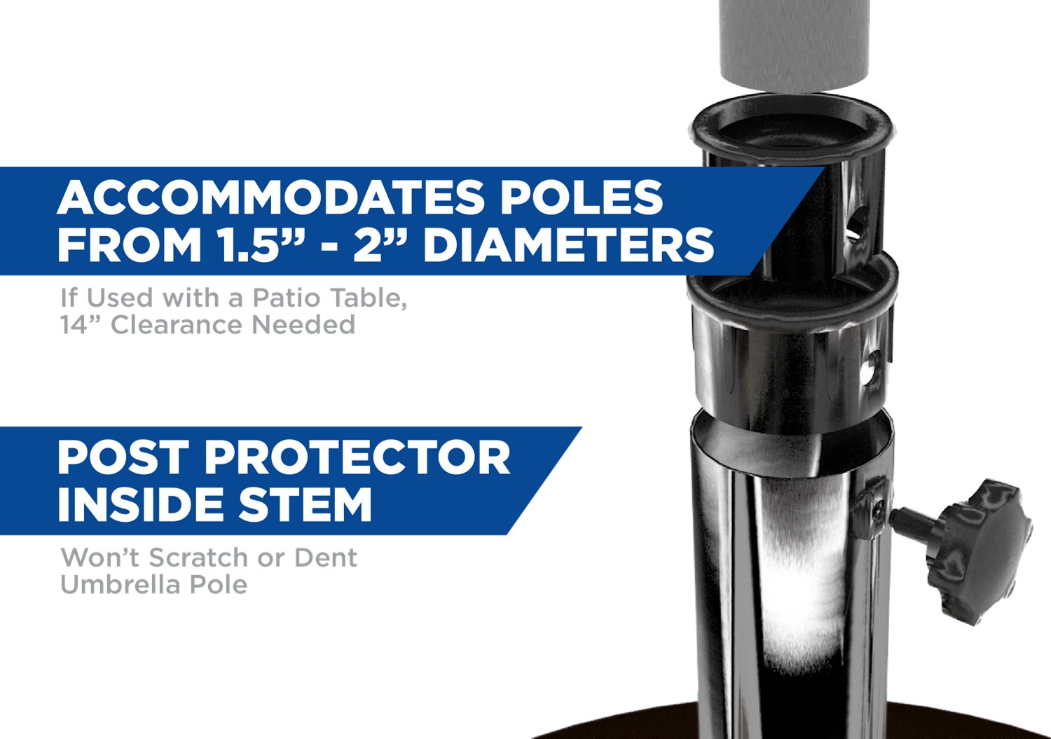 US Weight Fillable 80 Pound Capacity Free Standing Umbrella Base